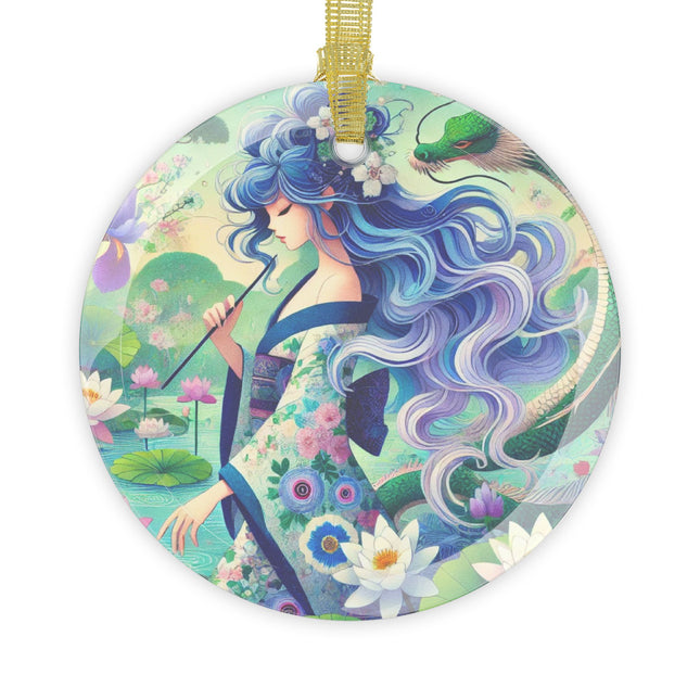 Fairy of the Koi Pond Glass Ornament
