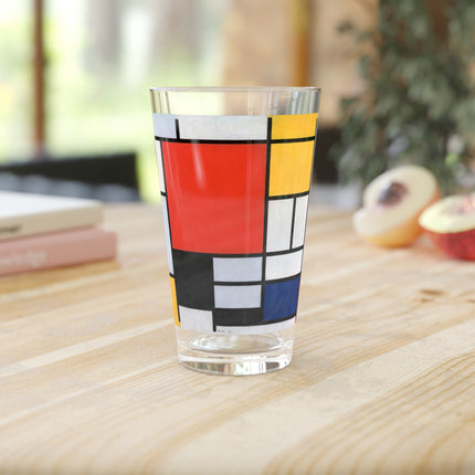 Composition with Red, Yellow, Blue, and Black by Piet Mondrian Glass, 16oz