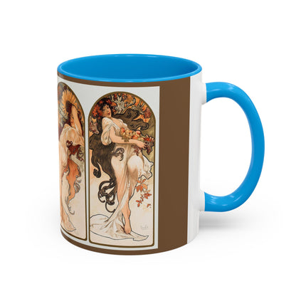 The Seasons by Alphonse Maria Mucha Colorful Mugs (11oz, 15oz)