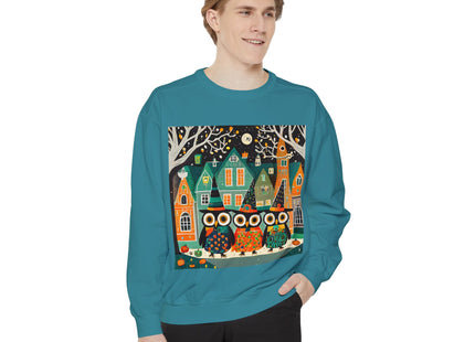 Night of the Trick-or-Treating Owlets Unisex Garment-Dyed Sweatshirt