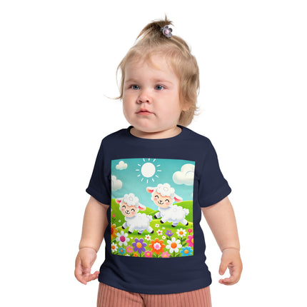 Pair of Lambs Baby T-Shirt – Gentle Joy in the Meadow