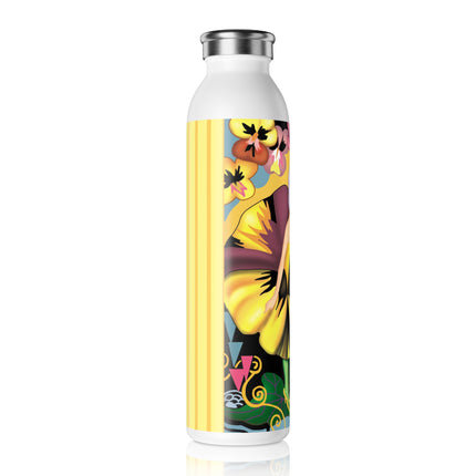 Enchanted Pansy Elegance Slim Water Bottle