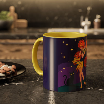 🎃🕯️ Moonlit Pumpkin Masquerade Colorful Mug – Whimsical Halloween Charm