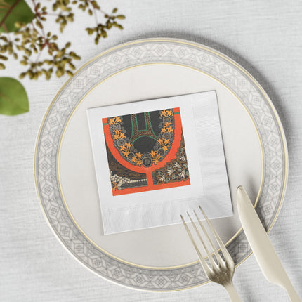 La décoration moderne dans le textile Pl. 6 by Gaston Charlet White Coined Napkins