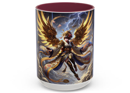 Valkyrie Descending Through Storm Colorful Mugs (11oz, 15oz)