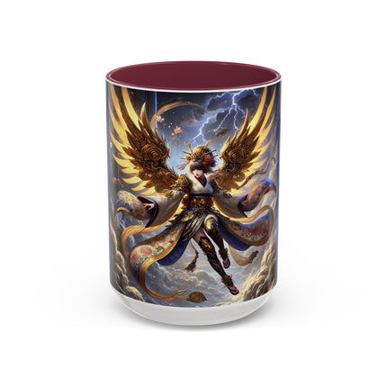 Valkyrie Descending Through Storm Colorful Mugs (11oz, 15oz)