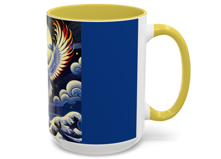 Majestic White Crane Colorful Mugs (11oz, 15oz)