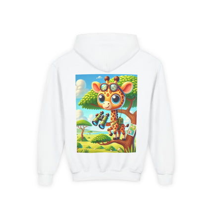 Giraffe Lookout Youth Hooded Sweatshirt – Adventure, Curiosity & Cozy Comfort