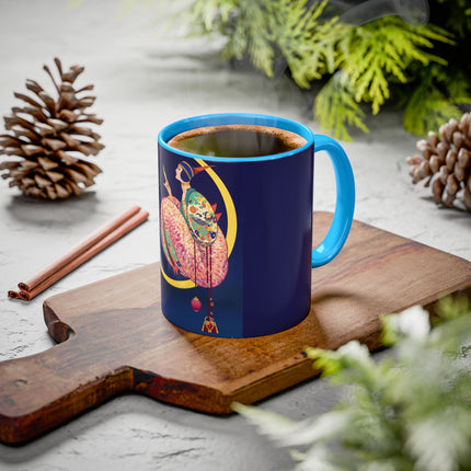 Moonlit Reflections Colorful Mug (11oz, 15oz) – Celestial Elegance, Art Deco Beauty & Dreamy Style