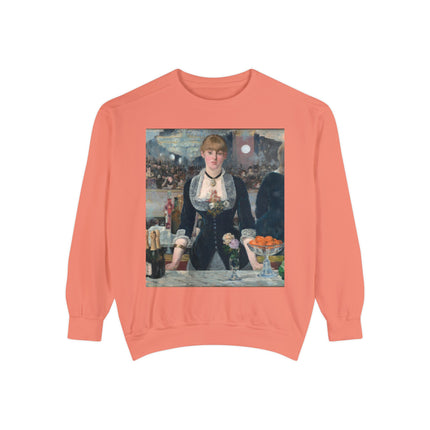 A Bar at the Folies-Bergère by Edouard Manet Unisex Garment-Dyed Sweatshirt