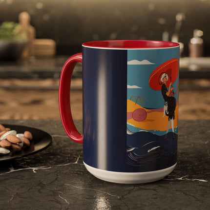 Beachside Promenade Colorful Mugs – Chic Summer Stroll & Coastal Glamour