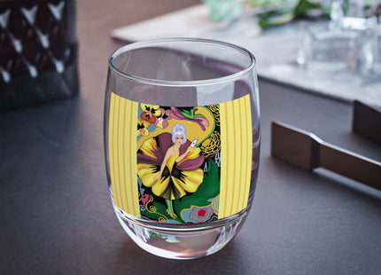 Enchanted Pansy Elegance Whiskey Glass