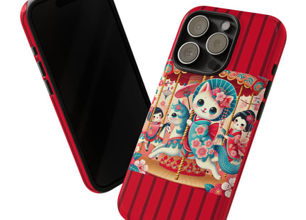 Geisha Kitten's Enchanted Carousel Phone Cases