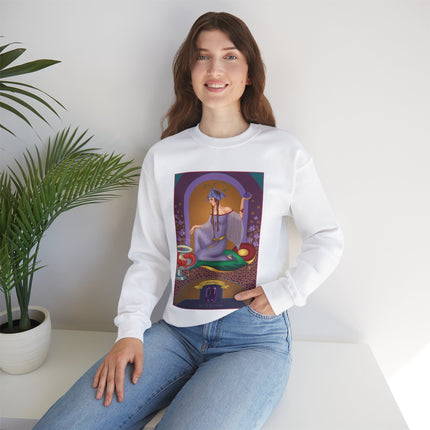 February & Amethyst (from the Gem Series) by Sofia Chiostri Heavy Blend™ Crewneck Sweatshirt
