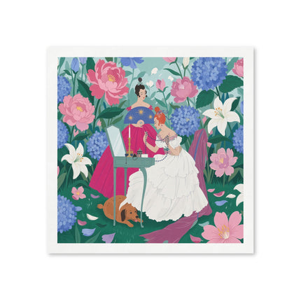 💎🌸 The Lady Of The Jeweled Garden Napkins – Art Deco Floral Elegance