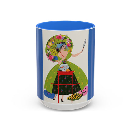 Lady with the Golden Fish Colorful Mugs – Whimsical Fashion & Playful Fantasy