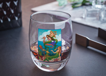 Three Mermaids with Strings of Pearls by Carlo Chiostri Whiskey Glass