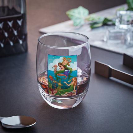 Three Mermaids with Strings of Pearls by Carlo Chiostri Whiskey Glass