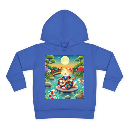 Melodic Kitten by the Koi Pond Toddler Pullover Fleece Hoodie