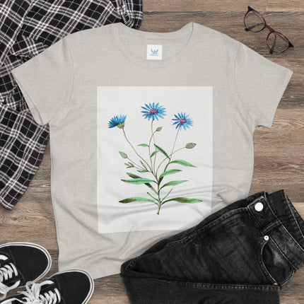 Blue Strawflower by Anselmus Boëtius de Boodt Women's Midweight Cotton Tee
