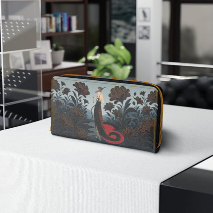 🌹🖤 The Crimson Nocturne Garden Wallet – Art Deco Floral Elegance
