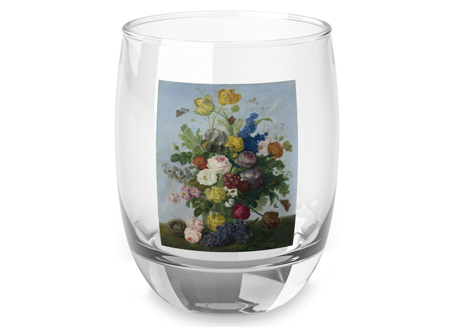 Bouquet of Flowers and a Nest by Sebastian Wegmayr Whiskey Glass