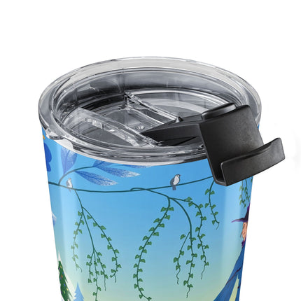 💙🐕 The Lady Of The Winter Blue Garden Tumbler – Art Deco Holiday Elegance