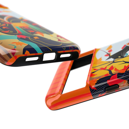 Black Cat in Kimono Phone Cases