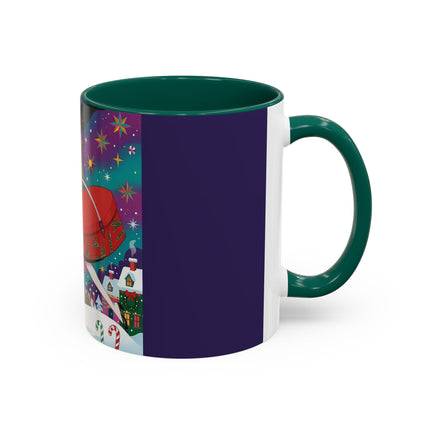 🎁✨ The Lady Of The Christmas Hatbox Colorful Mug – Art Deco Holiday Fantasy