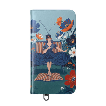 🌺🎩 The Lady Of The Grand Flower Garden Flip Case – Art Deco Floral Fantasy