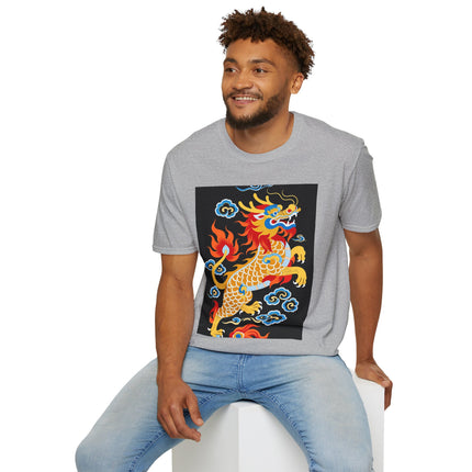 🐅🔥 The Golden Fire Tiger Softstyle T-Shirt – Celestial Flames & Eastern Fantasy