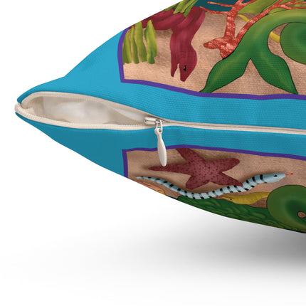 Three Mermaids with Strings of Pearls by Carlo Chiostri Spun Polyester Square Pillow