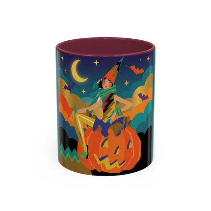 🌙🎃 The Witch Of Crescent Moon Pumpkin Colorful Mug – Colorful Halloween Charm