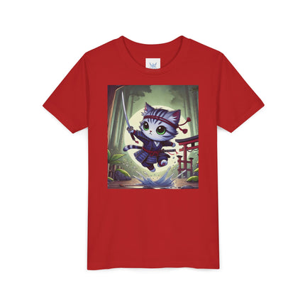 Moonlit Samurai Kitty Youth Short Sleeve Tee