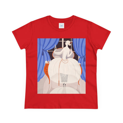 🦢💎 The Ivory Midnight Muse Cotton Tee – Art Deco Fashion Elegance