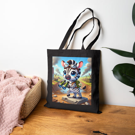 The Zebra Lookout Cotton Canvas Tote Bag – Adventure, Curiosity & Explorer Spirit