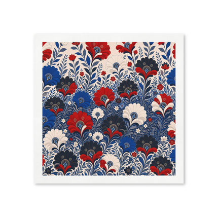 🌺💙 The Royal Crimson And Sapphire Flower Garden Napkins – Elegant Botanical Floral Art