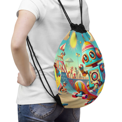 The Skate Park Robot Drawstring Bag – Action, Energy & Retro Fun