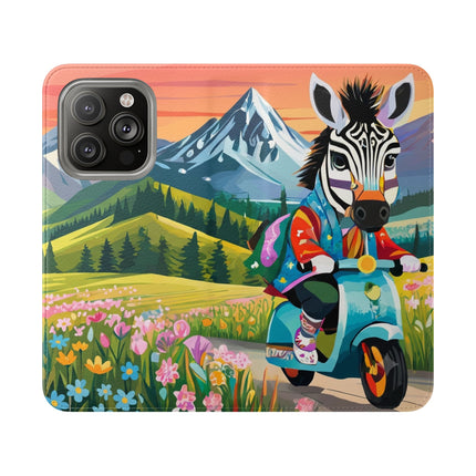🦓🛴 Stripes on Wheels Flip Case – Sunny Adventures & Storybook Fun