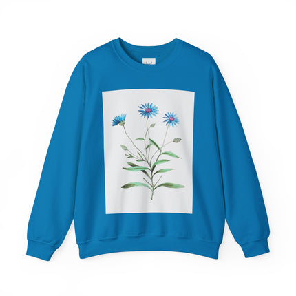 Blue Strawflower by Anselmus Boëtius de Boodt Heavy Blend™ Crewneck Sweatshirt