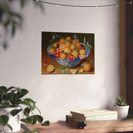 Still Life with Lemons, Oranges, and a Pomegranate by Jacob van Hulsdonck Matte Horizontal Posters