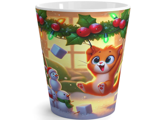 Naughty or Nice Kitten Christmas Latte Mug