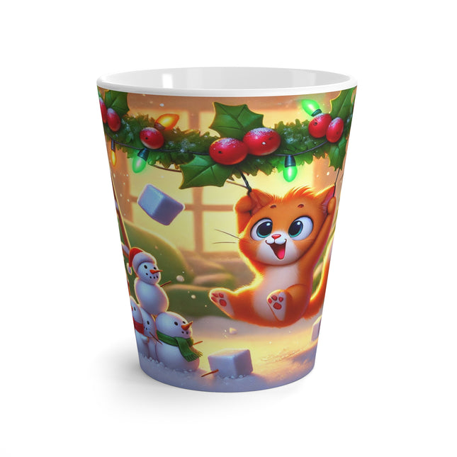 Naughty or Nice Kitten Christmas Latte Mug