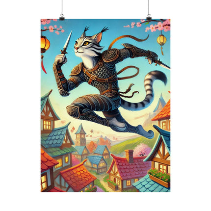 🌸🐾 Springbound Sentinel Matte Vertical Poster – Grace, Vigilance & Springtime Adventure