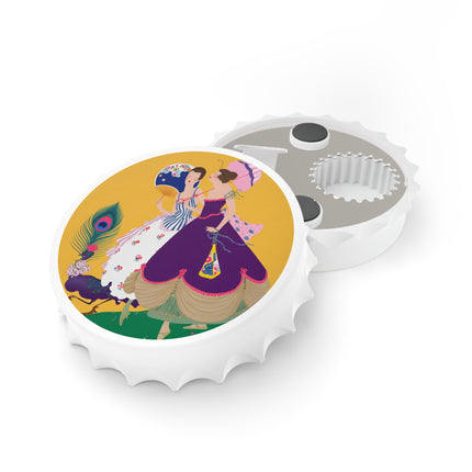 Peacock Ladies in the Garden Bottle Opener – Playful Elegance & Art Deco Charm