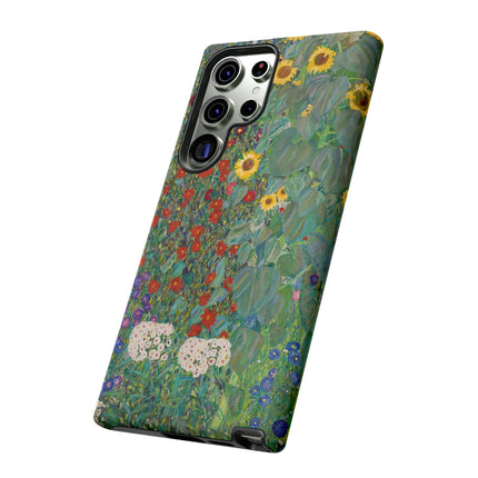Farm Garden with Sunflowers by Gustav Klimt Phone Cases