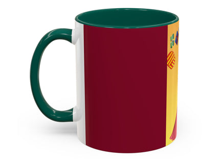 Elegant Holiday Woman with Gifts Colorful Mugs (11oz, 15oz)