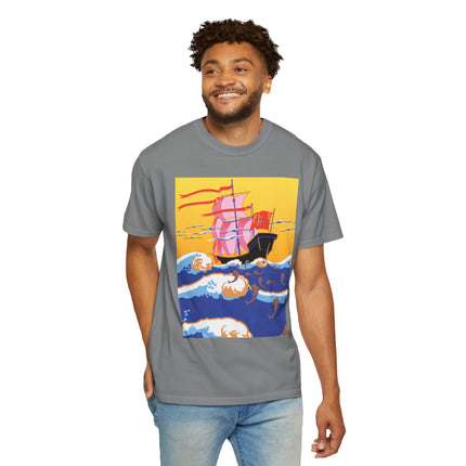 Golden Seas and Whimsical Dreams Unisex Garment-Dyed T-shirt