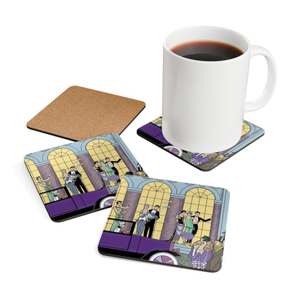 Au Revoir by George Barbier Corkwood Coaster Set