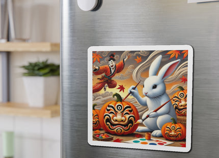 Halloween Rabbit’s Kabuki Jack-o’-Lanterns Die-Cut Magnets (4 Sizes)